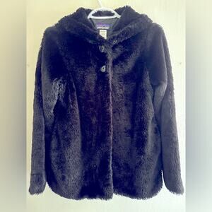 Patagonia Pelage Faux Fur 2 Button Down Jacket Coat Girls Size 14